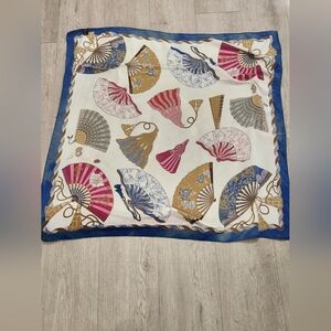 Wensli Fan Pattern Silk Scarf. Minor Damage C Pics. Art2wear. Spring. Staple